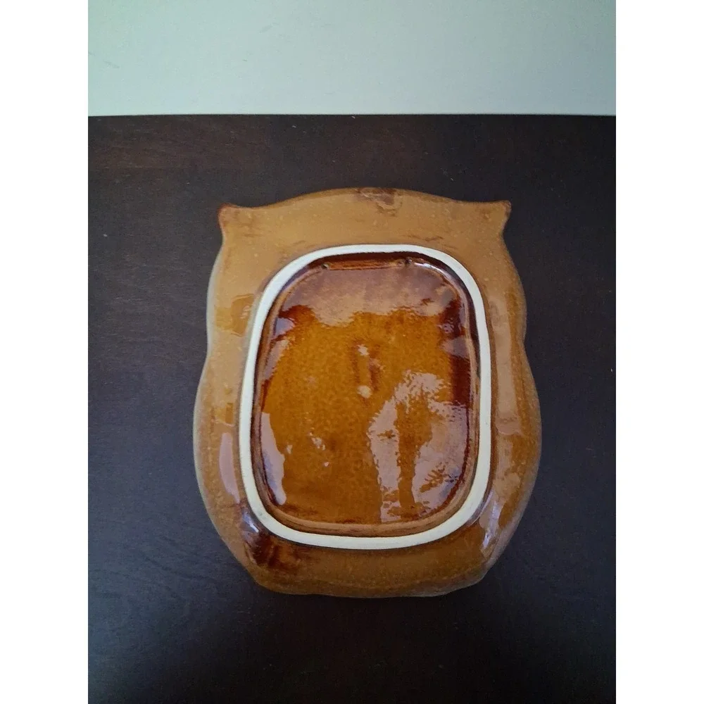 Vintage Ceramic Glazed Barn Owl Dish For Candy, Nuts, Trinkets or Wall Decor